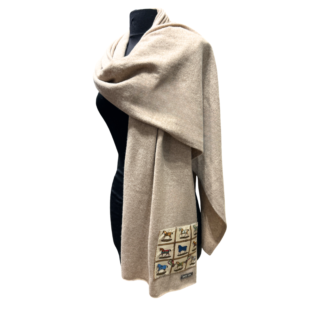 Hermes Petits Chevaux Silk Scarf & Cashmere Shawl at Vintage Luxe Up
