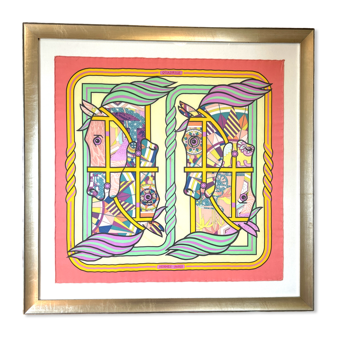 Hermes Quadrige Scarf Framed Hermes Scarf exclusively at Vintage Luxe Up