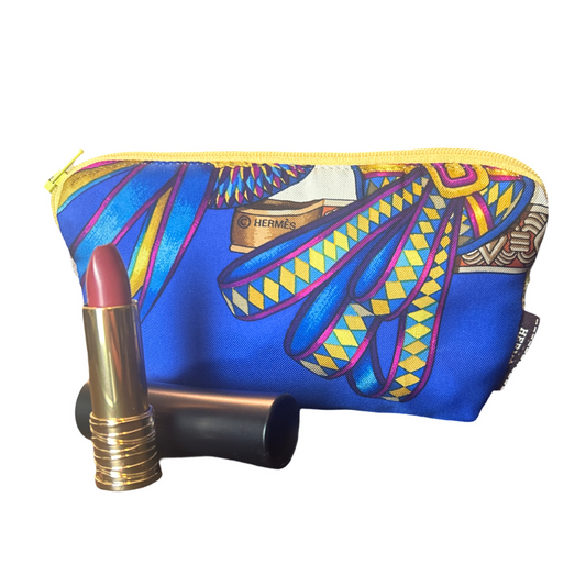 Hermes Rubans du Cheval Scarf Beauty Bag at Vintage Luxe Up