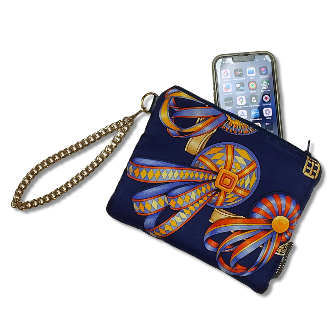 hermes Rubans du Cheval Scarf Wristlet Bag exclusively at Vintage Luxe Up