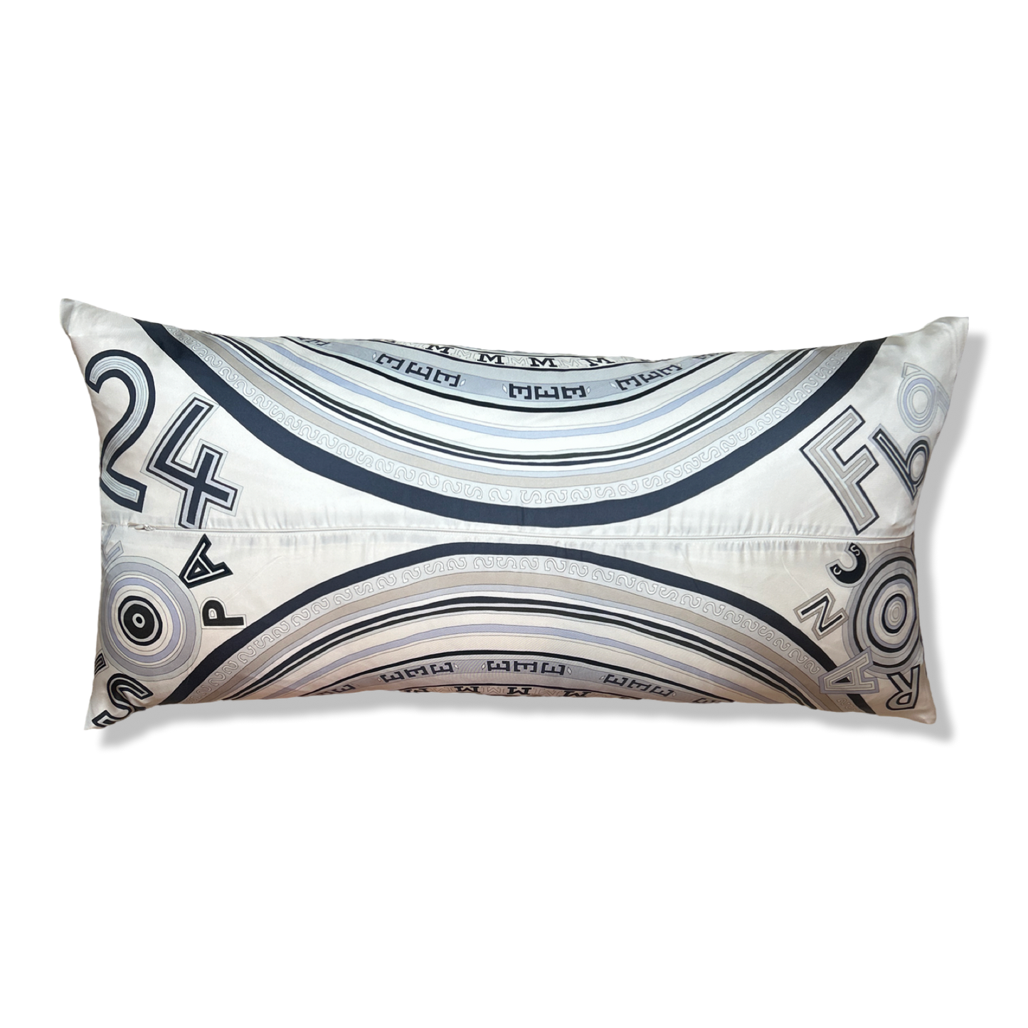 Tohu Bohu Vintage Silk Scarf Lumbar Pillow 35"