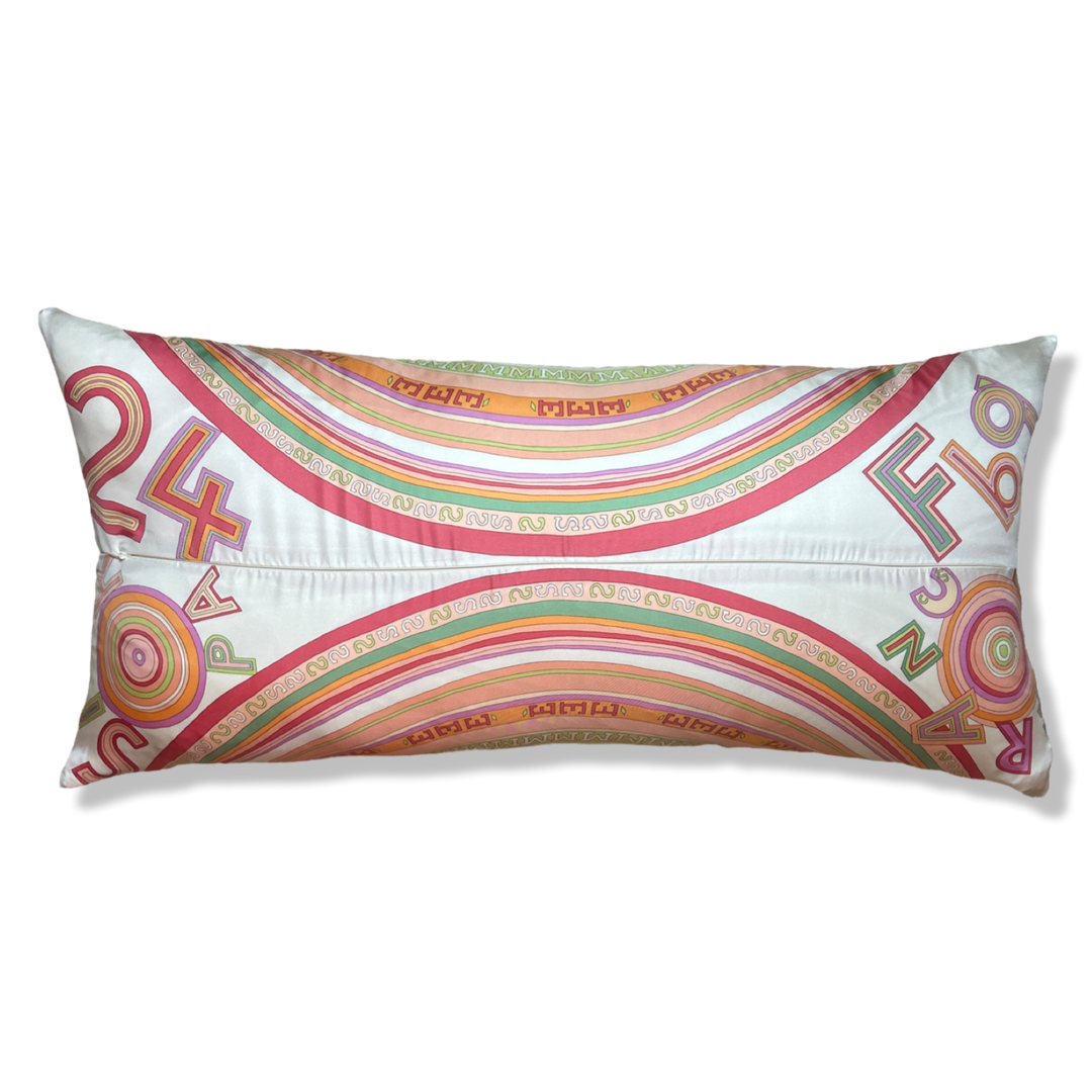 Tohu Bohu Vintage Silk Scarf Lumbar Pillow 35"