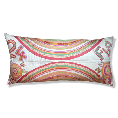 Tohu Bohu Vintage Silk Scarf Lumbar Pillow 35"