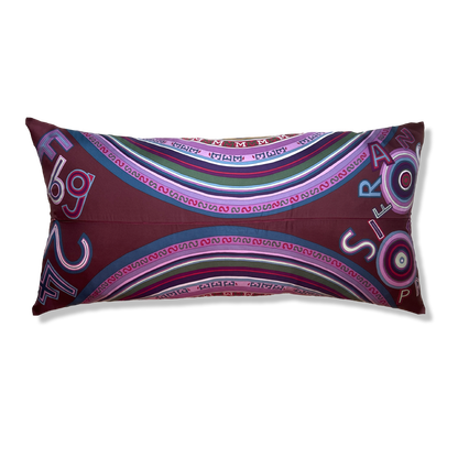 Tohu Bohu Vintage Silk Scarf Lumbar Pillow 35"