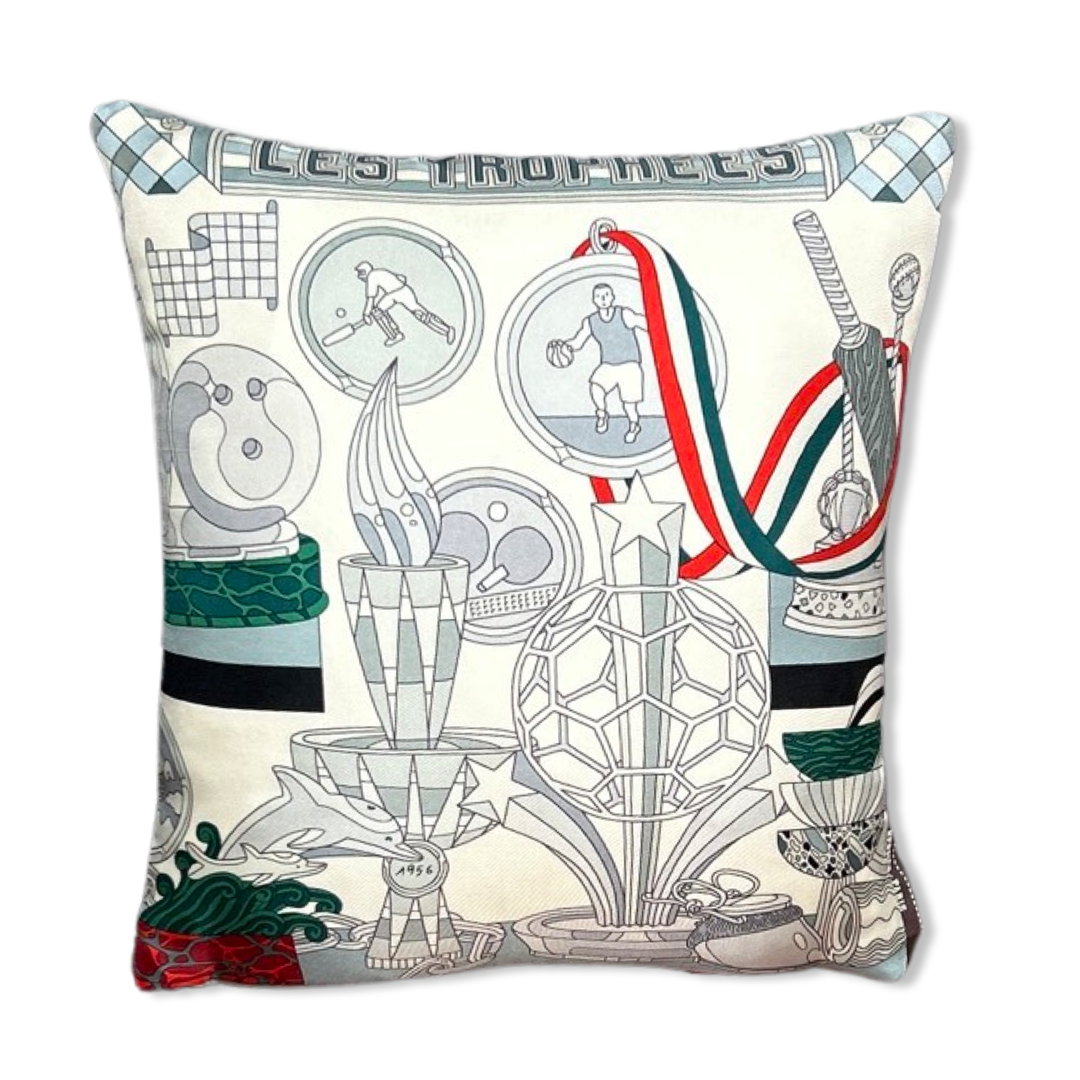 Trophées Vintage Silk Scarf Pillows
