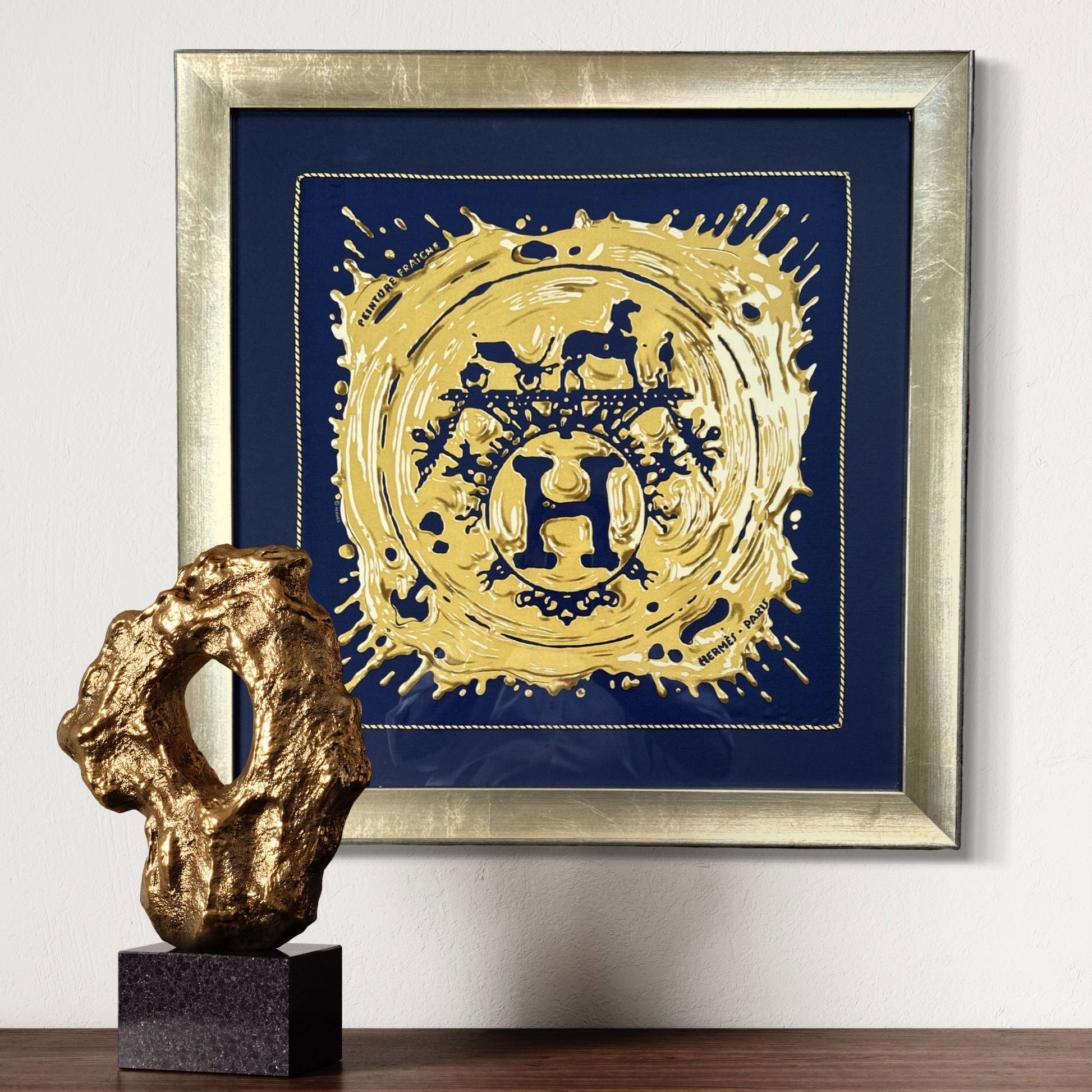HERMES Peinture Fraiche Scarf Hermes Framed Scarf