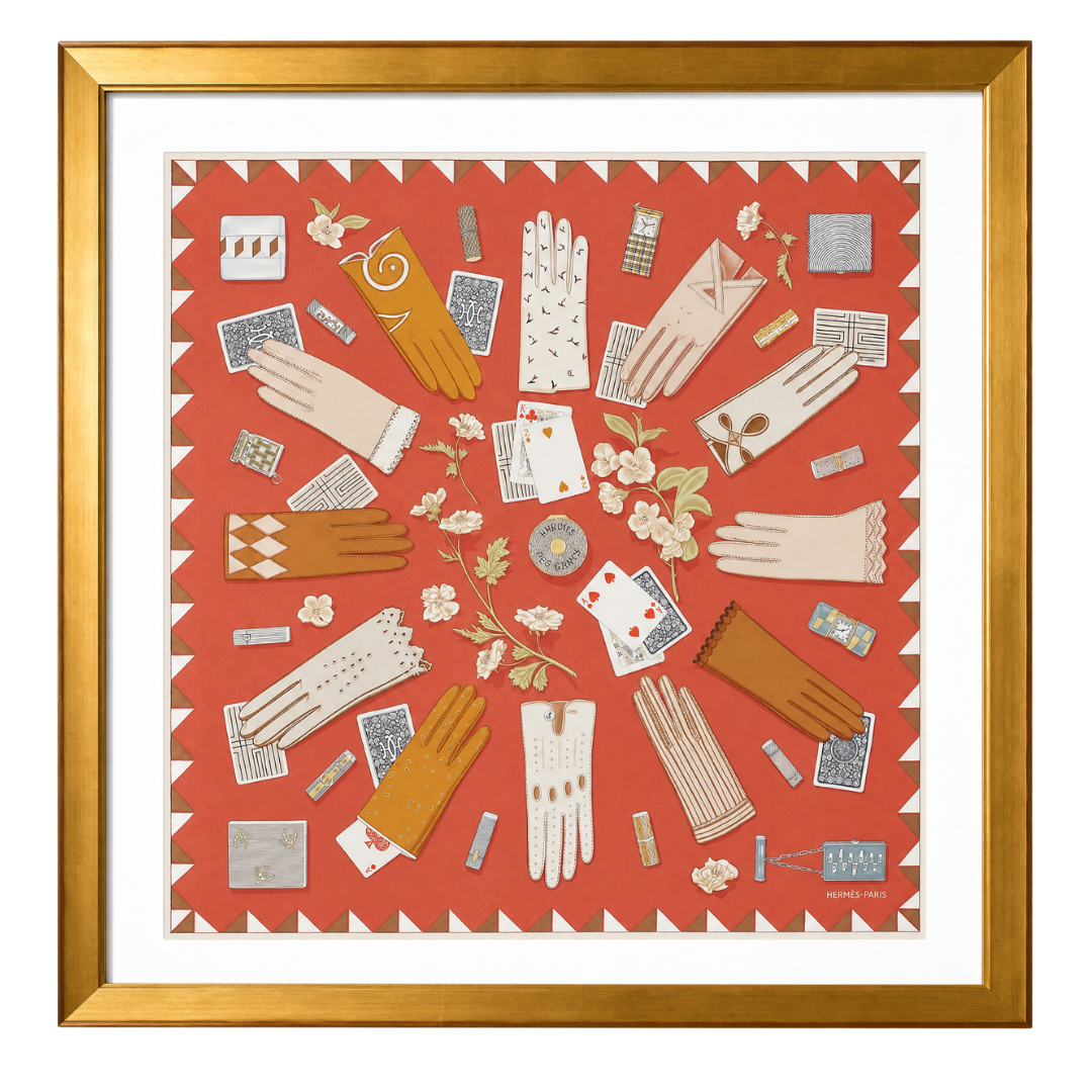 Hermès Heure des Gants Framed Scarf | Vintage Luxe Up