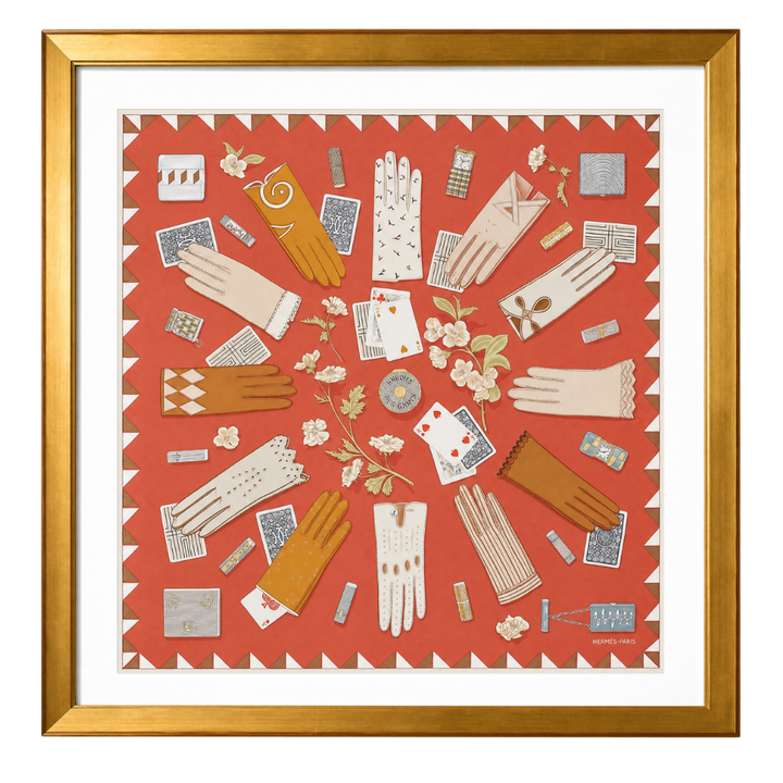 Hermès Heure des Gants Framed Scarf | Vintage Luxe Up