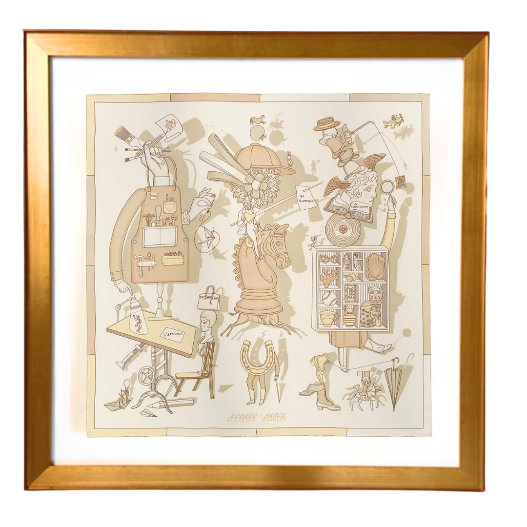 HERMÈS Illusion Exquise Scarf | Framed Hermes Scarf at Vintage Luxe Up