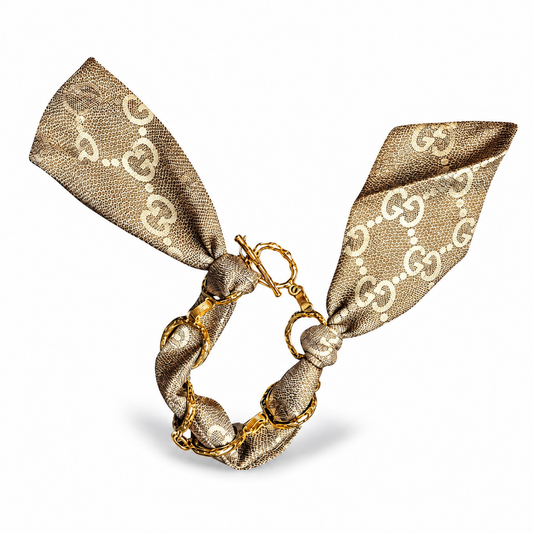 Gucci Metallic Vintage Silk Scarf Link Bracelet | Gucci Jewelry