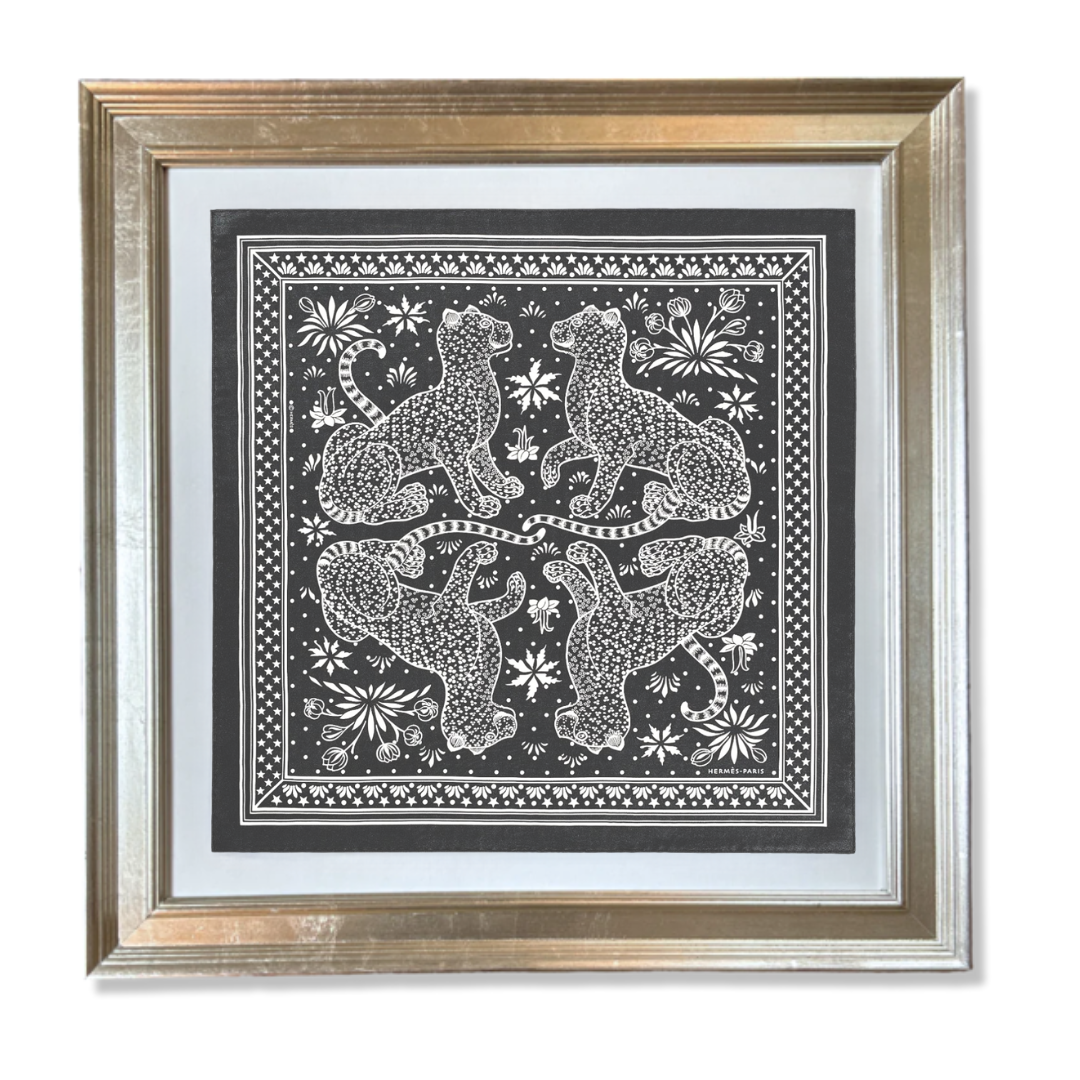 HERMES Leopards Bandana Scarf Hermes Framed Scarf at Vintage Luxe Up