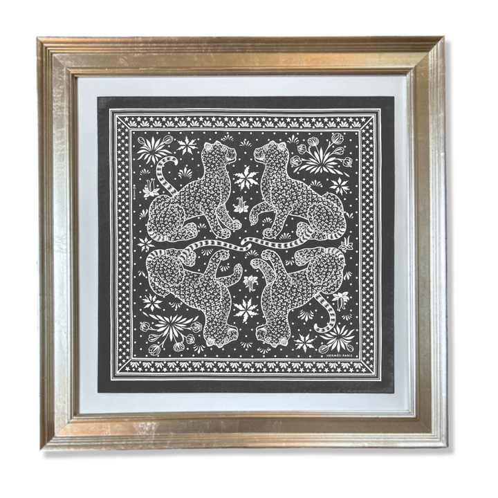 HERMES Leopards Bandana Scarf Hermes Framed Scarf at Vintage Luxe Up