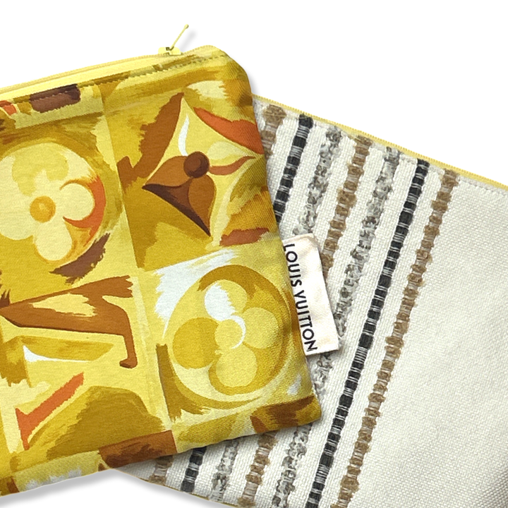 Au Fils du Temps Logo Vintage Silk Scarf Wristlet Bag