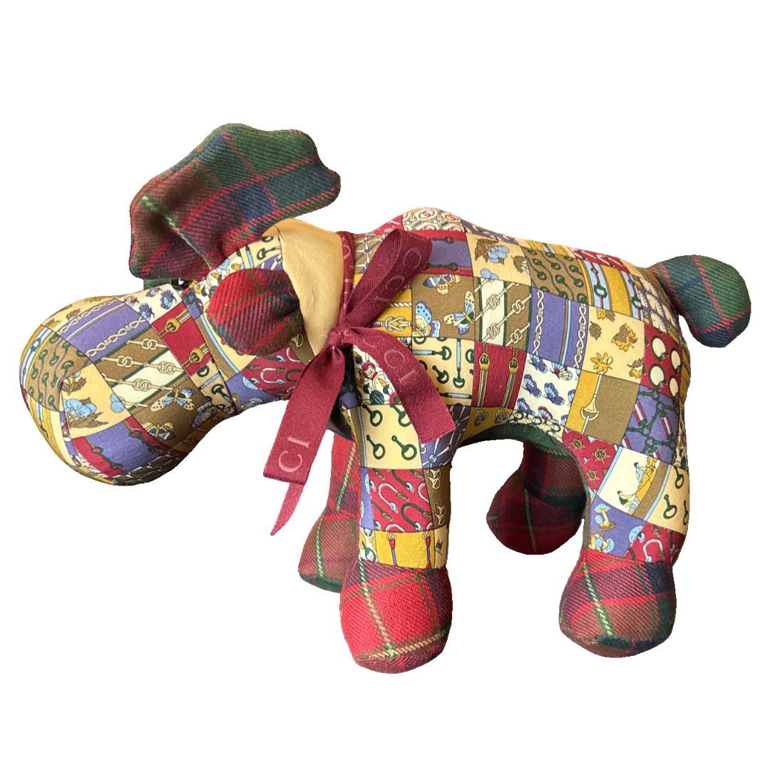 Gucci Cravatte Silk Scarf Patchwork Moose at Vintage Luxe Up