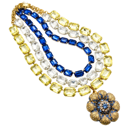 Soleil Vintage Silk Necktie Jewel Necklace