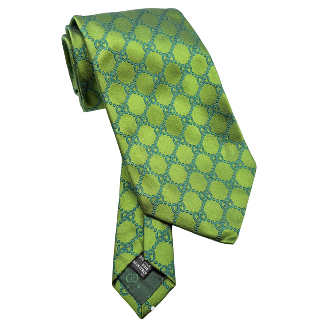 GUCCI GG GREEN NECKTIE