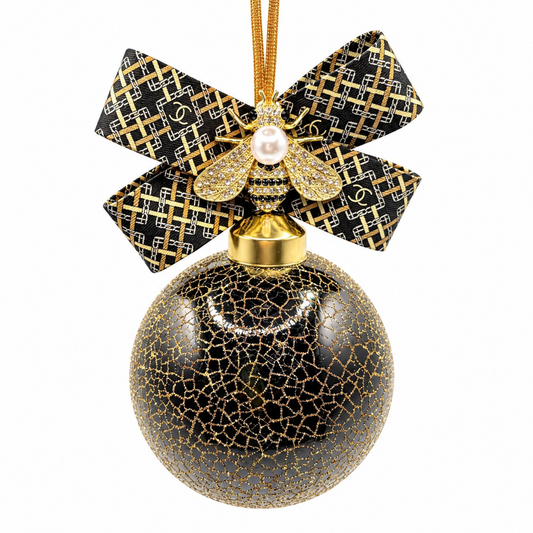 Chanel CC Black Bumblebee Christmas Ornament | Chanel Christmas