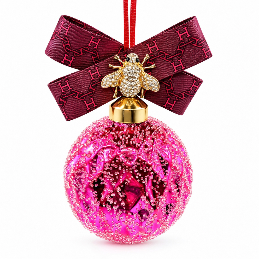 Hermes Red Bumblebee Christmas Ornament | Hermes Christmas