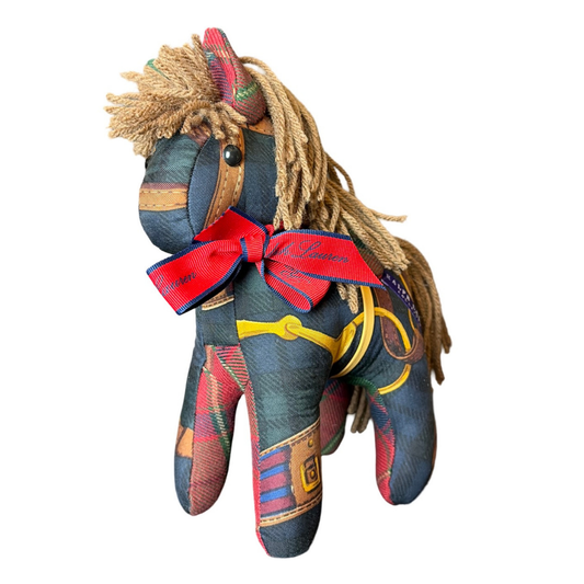 Ralph Lauren Equestrian Scarf Patchwork Pony at VintageLuxeUp.com