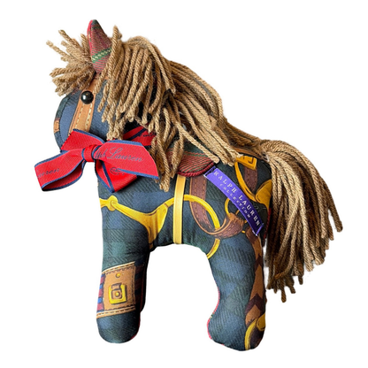 Ralph Lauren Equestrian Scarf Patchwork Pony at VintageLuxeUp.com