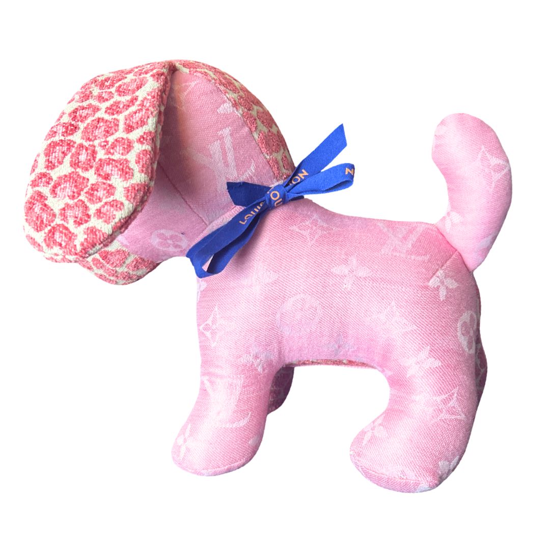 Louis Vuitton LV Monogram Pink  Scarf Patchwork Puppy at Vintage Luxe Up````````````````