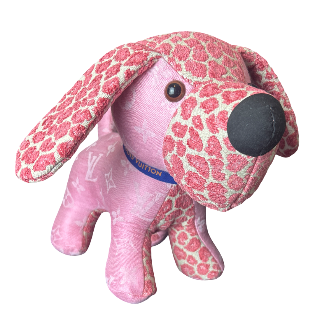 Louis Vuitton LV Monogram Pink  Scarf Patchwork Puppy at Vintage Luxe Up````````````````