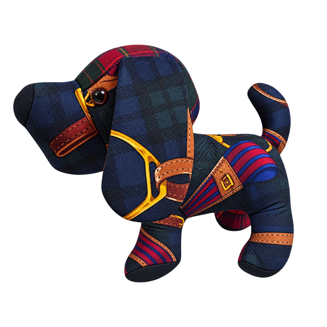 Black Watch Tartan Vintage Silk Scarf Loyal Puppy