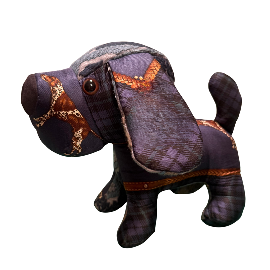 Tartan Vintage Silk Scarf Loyal Puppy