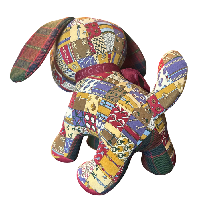 Gucci Cravatte Scarf Patchwork Puppy at Vintage Luxe Up