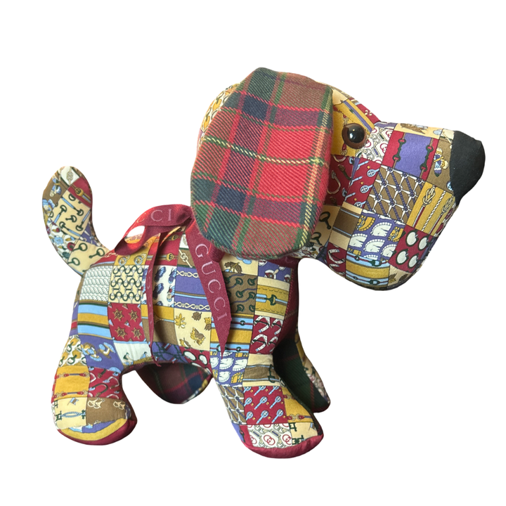 Gucci Cravatte Scarf Patchwork Puppy at Vintage Luxe Up