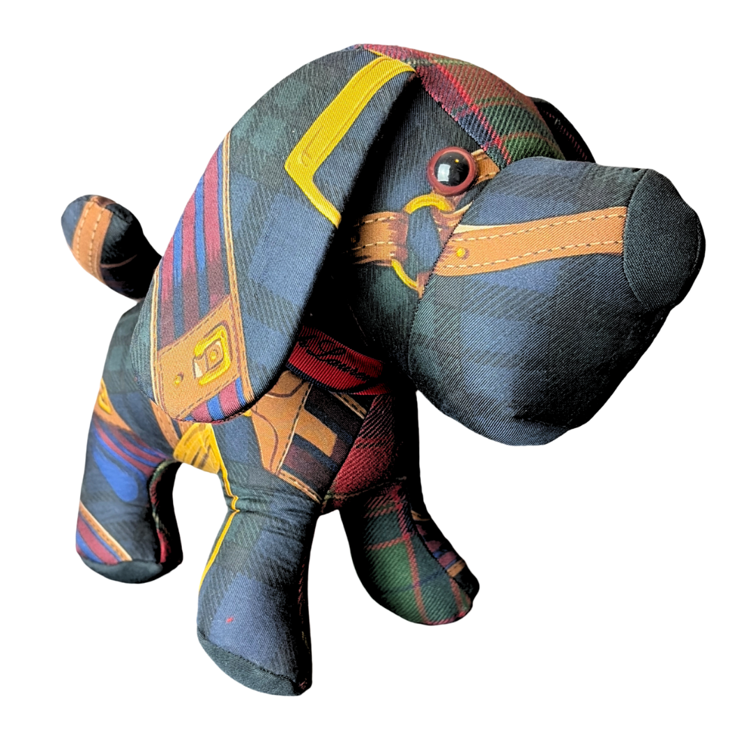 ralph Lauren black watch plaid scarf puppy