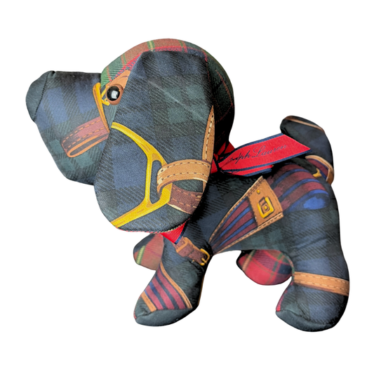 ralph Lauren black watch plaid scarf puppy