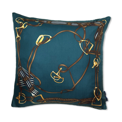 Ralph Lauren Equestrian Harness Scarf Pillow exclusively at Vintage Luxe Up