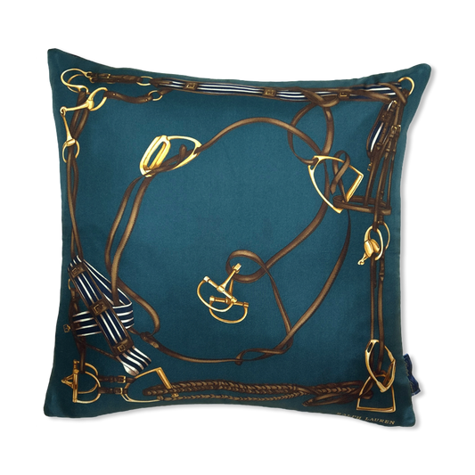 Ralph Lauren Equestrian Harness Scarf Pillow exclusively at Vintage Luxe Up