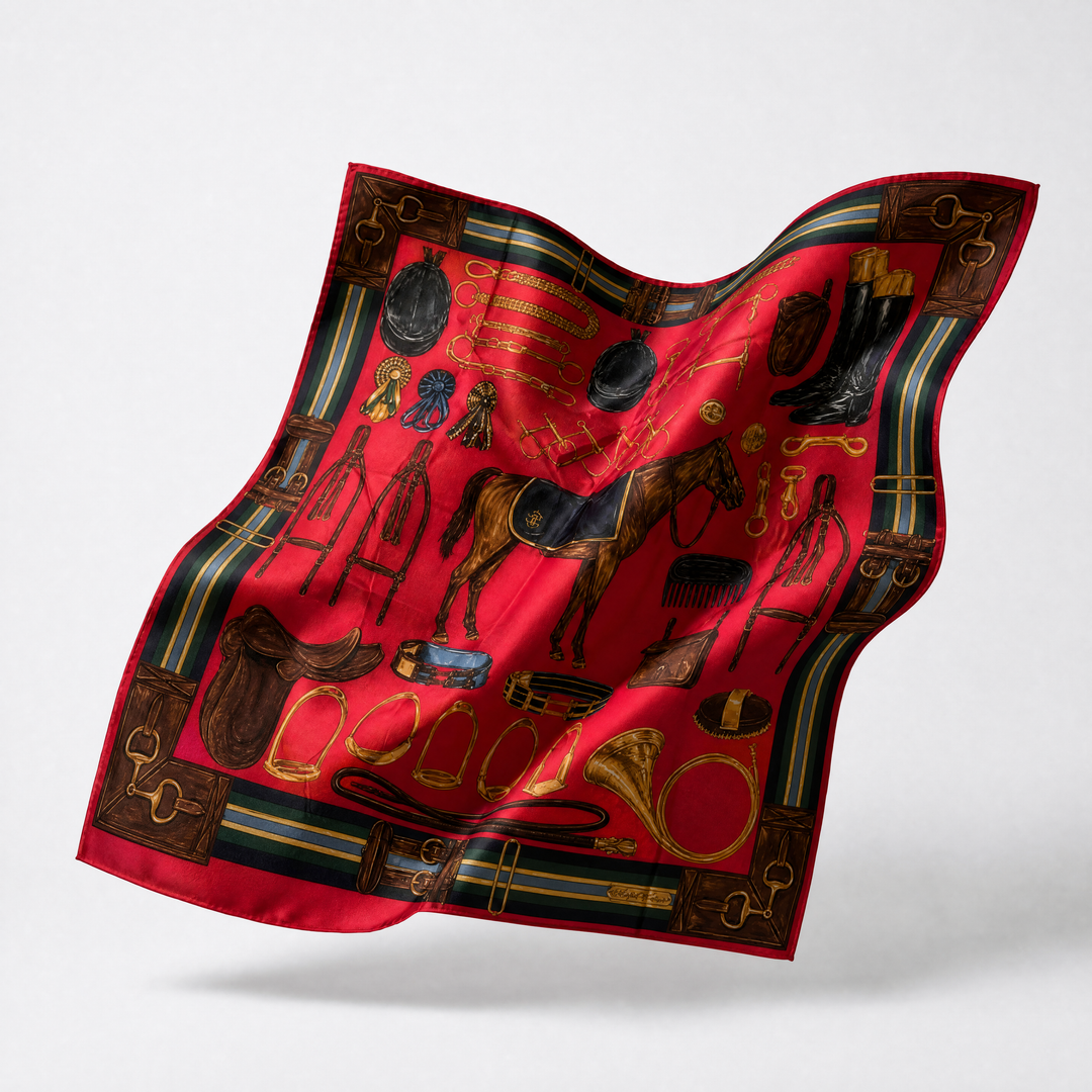 ralph lauren red equestrian scarf