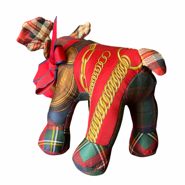 Ralph Lauren equestrian scarf patchwork moose at vintage luxe up