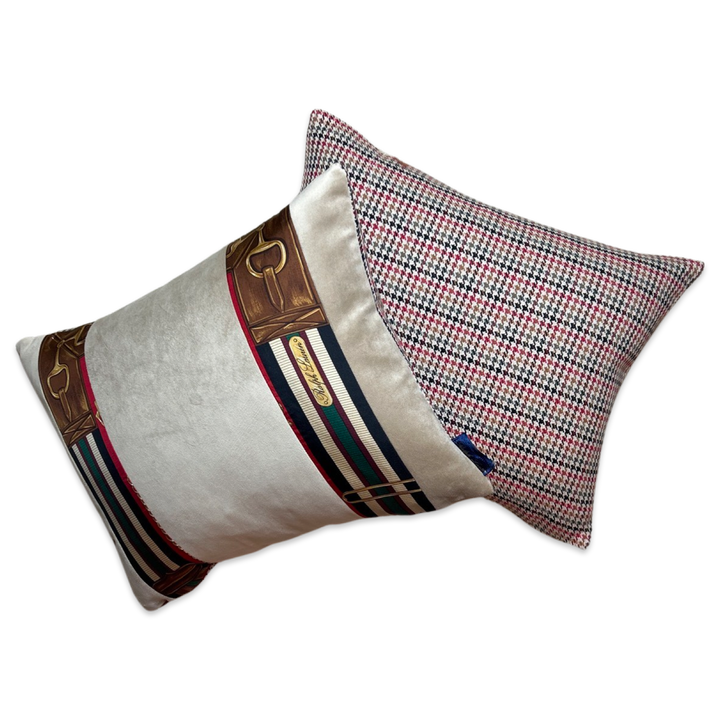 Equestrian Red Vintage Silk Scarf Pillows
