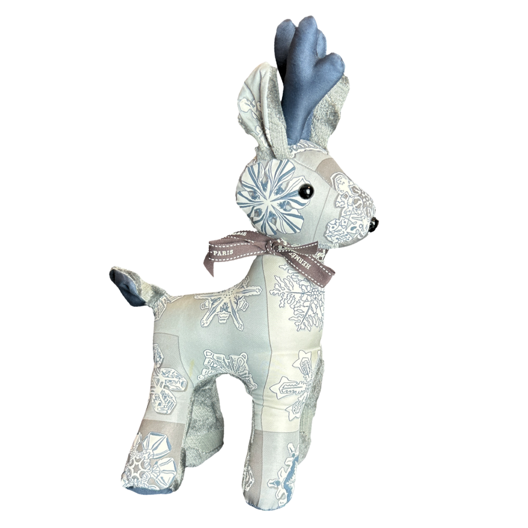 Hermes Feux d'Hiver Scarf Patchwork Reindeer at VintageLuxeUp.com