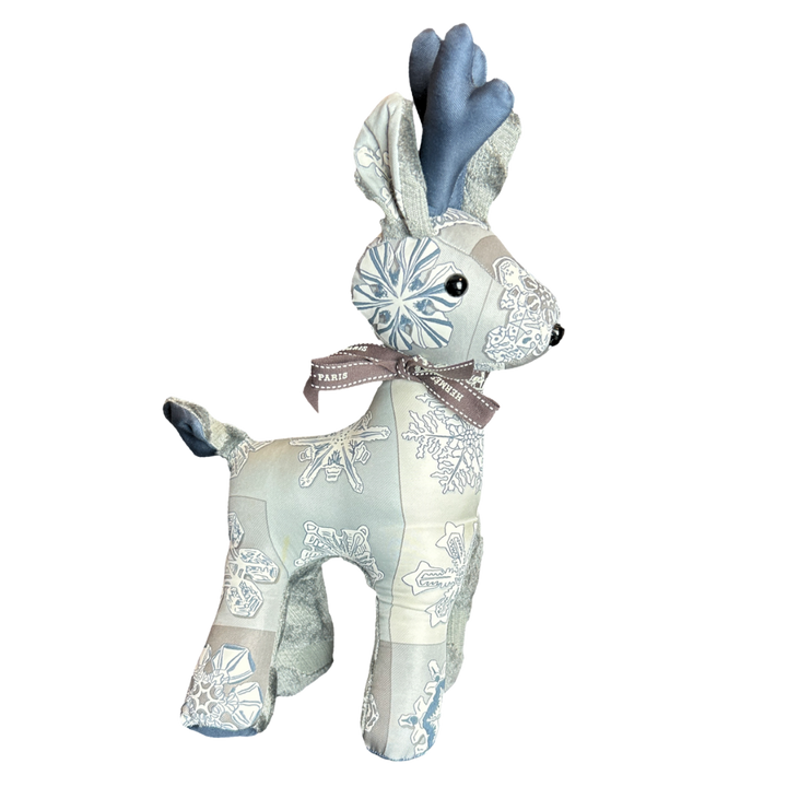 Hermes Feux d'Hiver Scarf Patchwork Reindeer at VintageLuxeUp.com