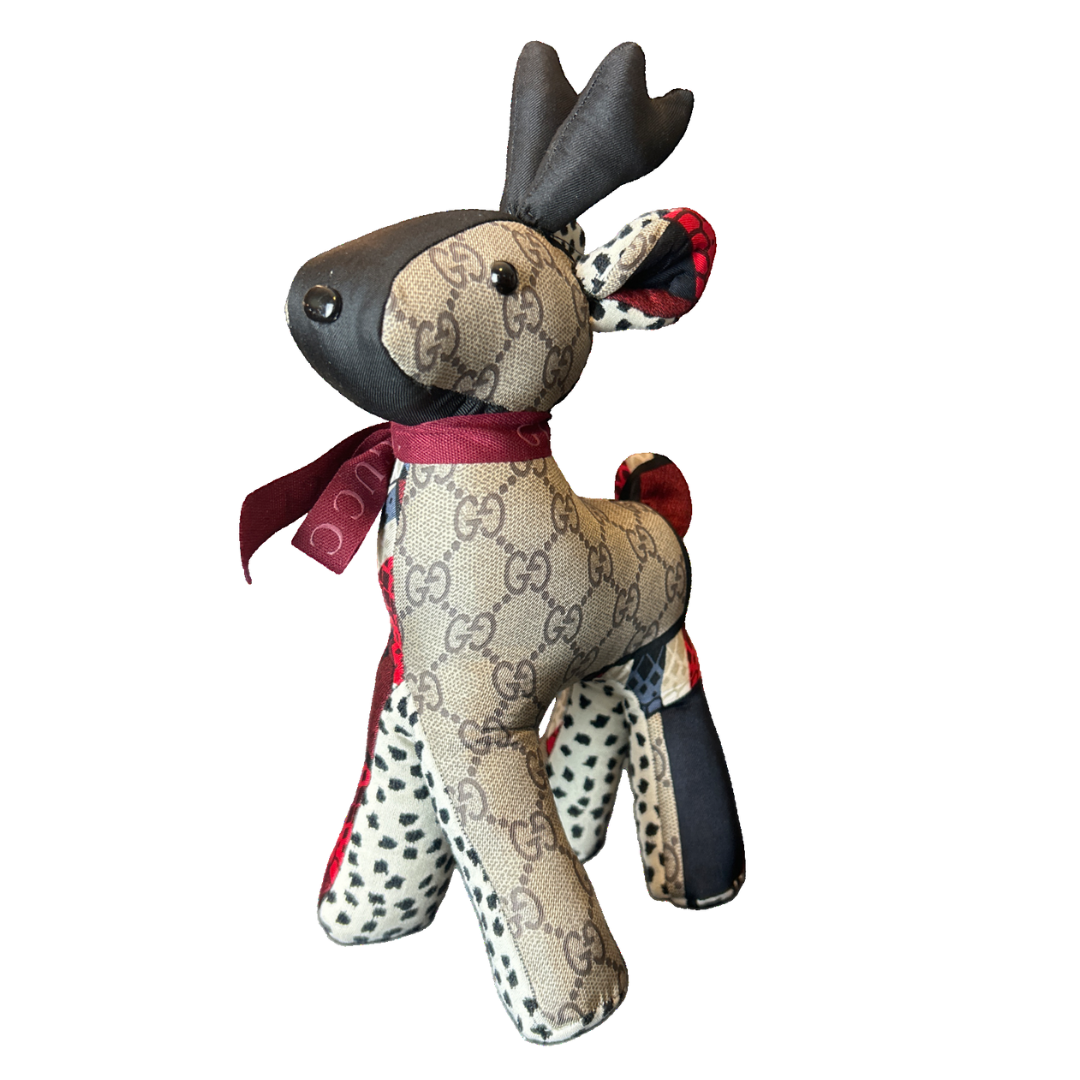 Gucci GG Logo Scarf Patchwork Reindeer at VintageLuxeUp.com