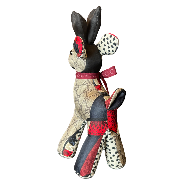 GG Logo Vintage Silk Scarf Guide Reindeer