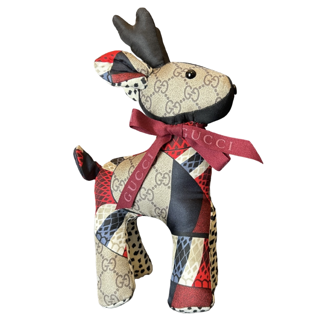 Gucci GG Logo Scarf Patchwork Reindeer at VintageLuxeUp.com