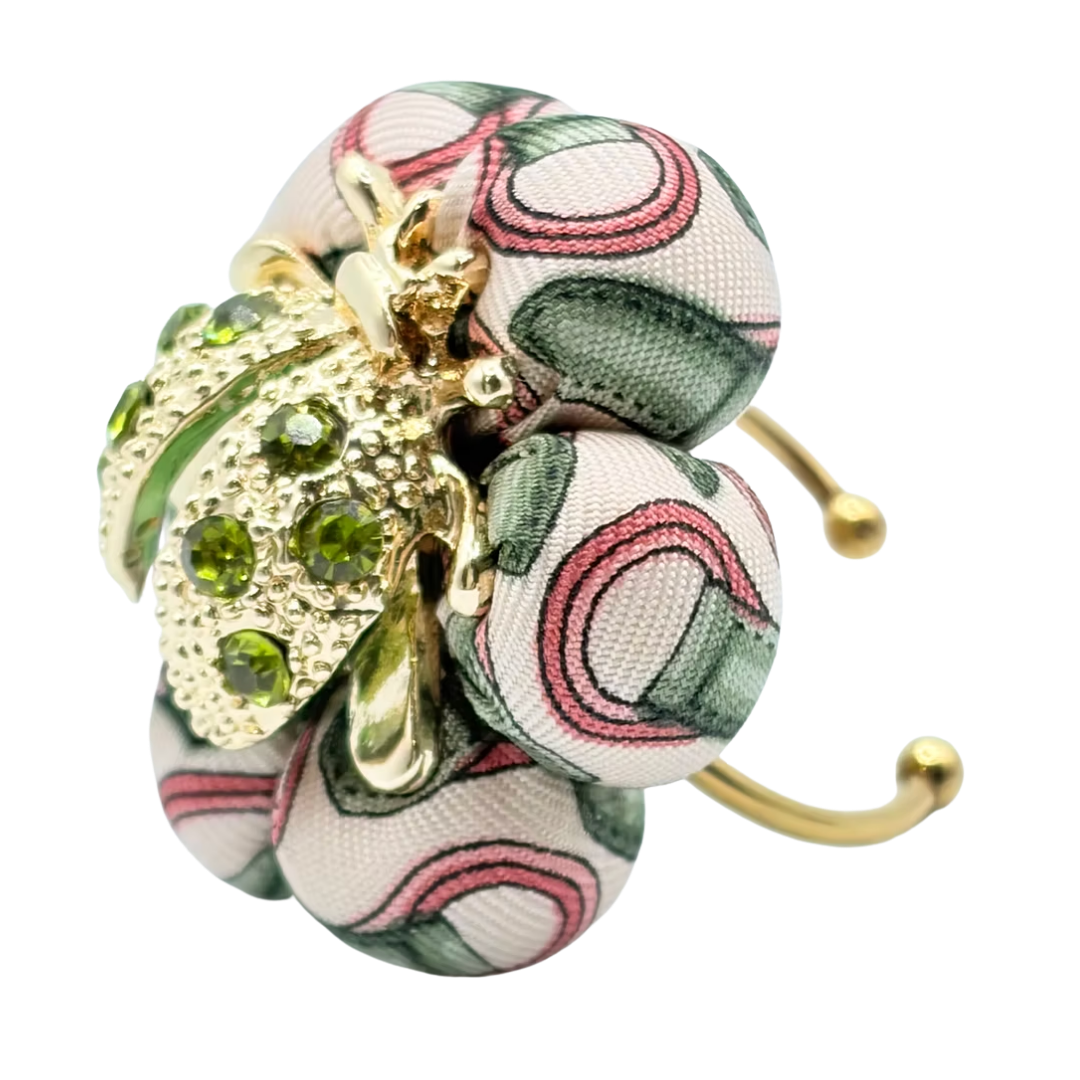 Belt Print Ladybug Vintage Silk Necktie Ring