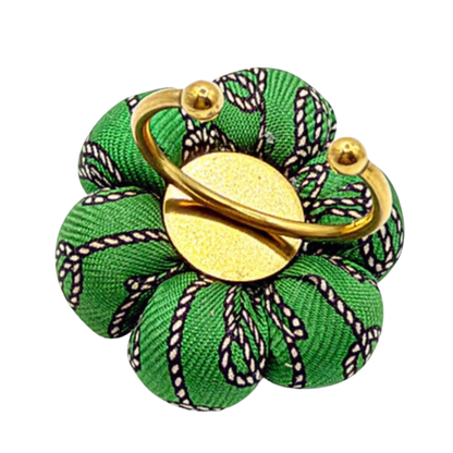 Rope Print Green Vintage Silk Necktie Ring