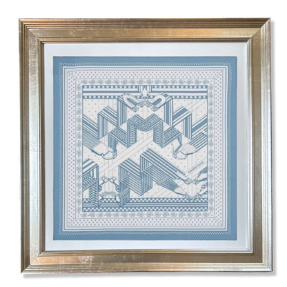 Sangles en Zig Zag Framed Vintage Silk Scarf 27"