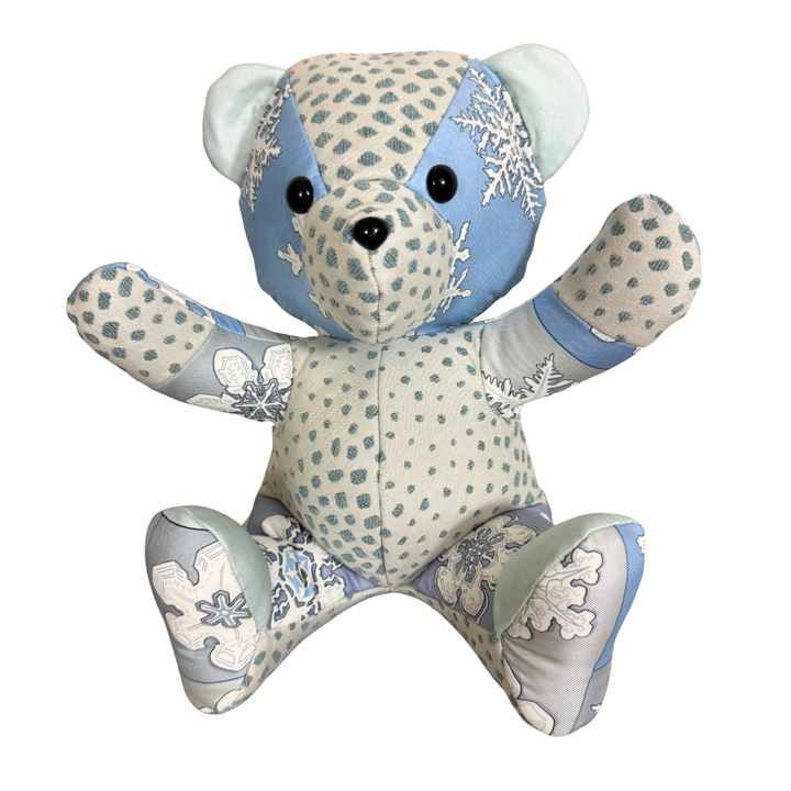 Feux d'Hiver Vintage Silk Scarf Tender Teddy Bear