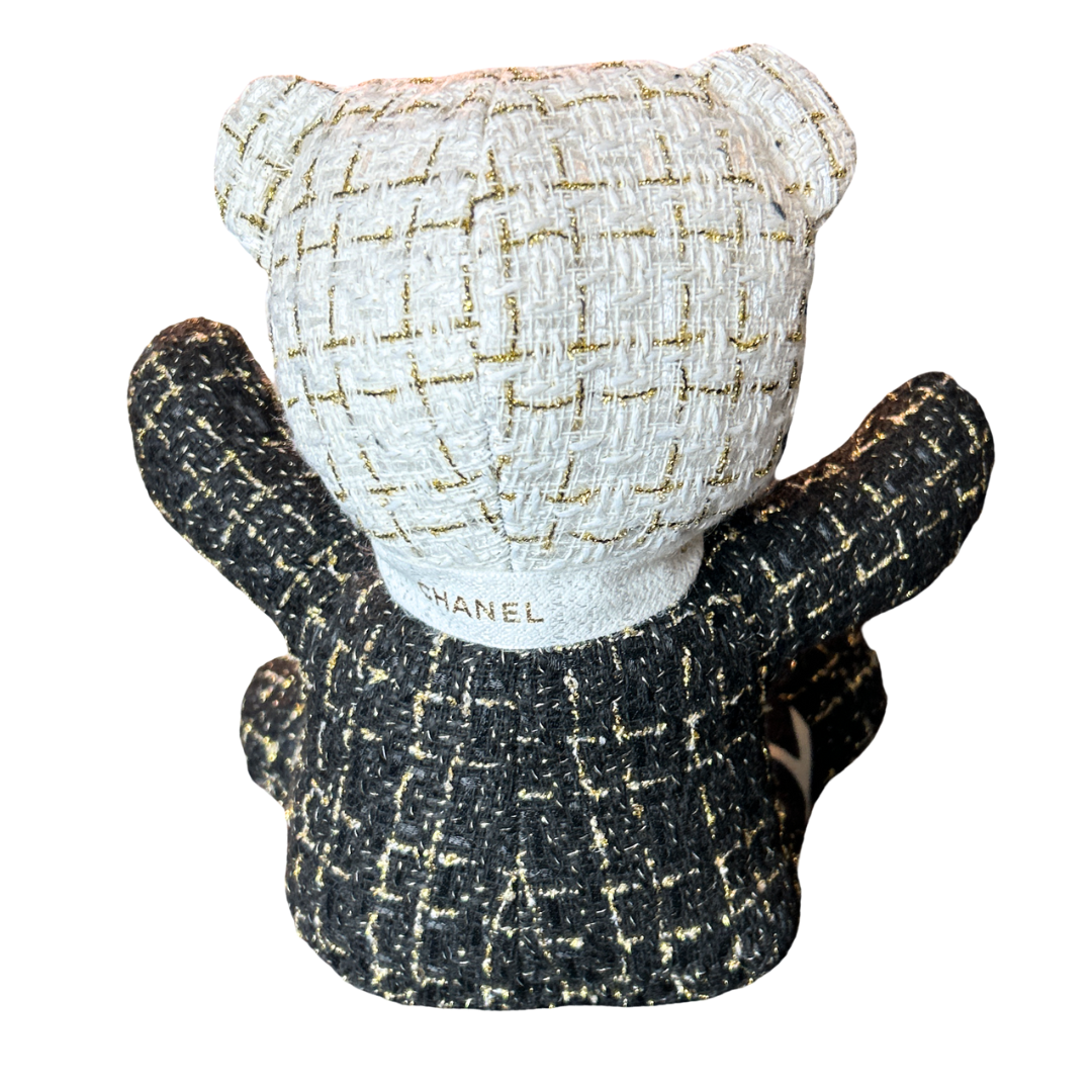 CC Logo Vintage Silk & Cashmere Scarf Tender Teddy Bear