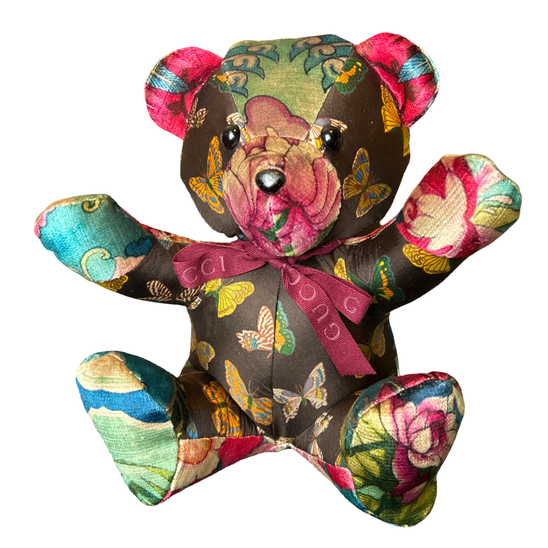 Gucci Farfalle Butterfly Scarf Teddy Bear at Vintage Luxe Up