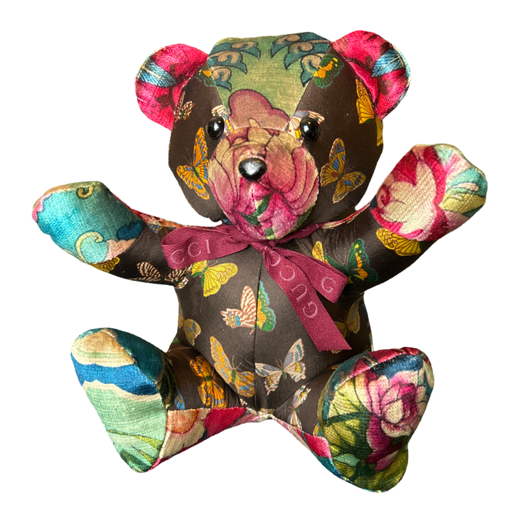 Gucci Farfalle Butterfly Scarf Teddy Bear at Vintage Luxe Up