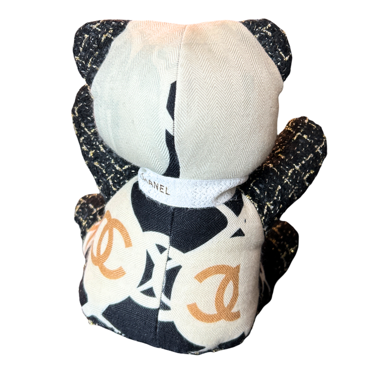 Chanel CC Logo Scarf Patchwork Teddy Bear at Vintage Luxe Up